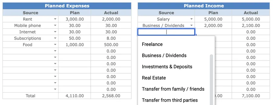 Finance Tracker: detail 3